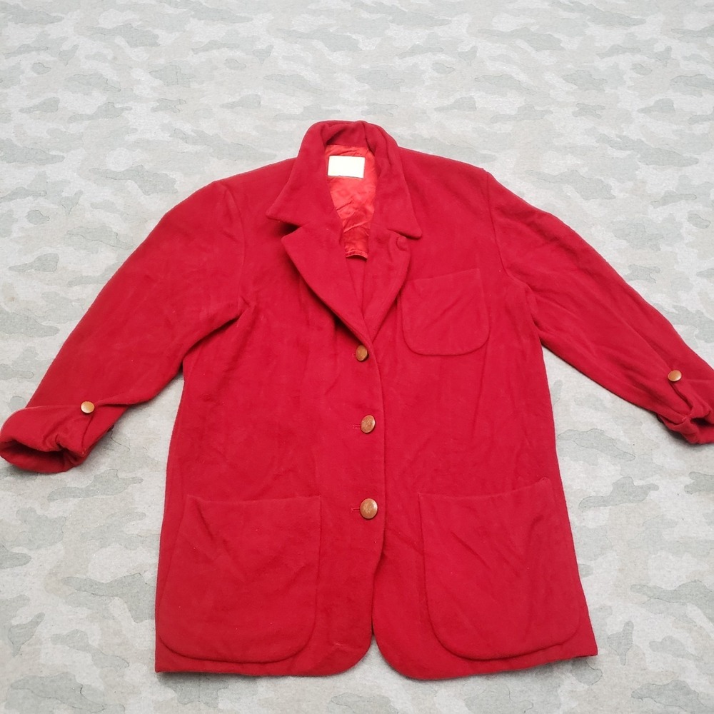 Vintage Pendleton Coat Womens Small Red Wool Button Three Button